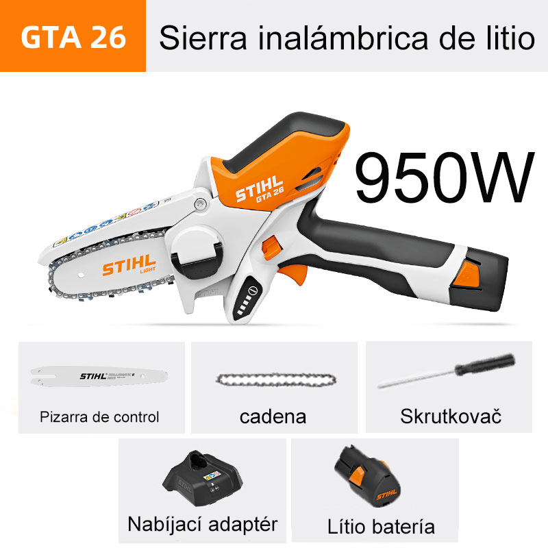 GTA26 Sierra de Li-Ion【950W】+ 1x Batería Li-Ion （2 horas）+ 1x Cargador + Tablero de control + Cadena
