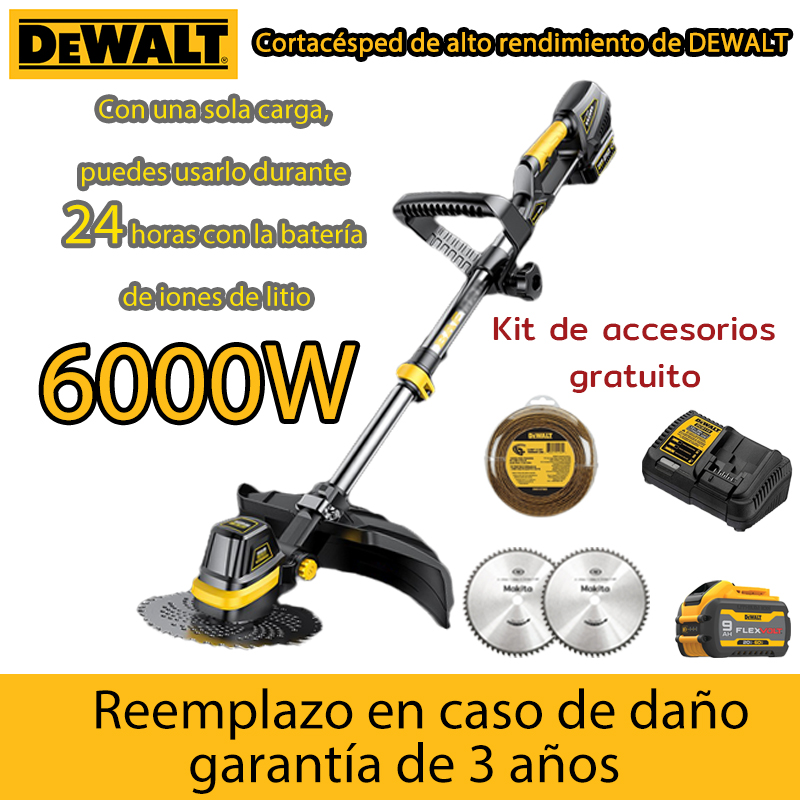 [DEWALT]Cortadora de césped sin escobillas Carbonless + Juego completo de accesorios + 6000 W + Puede utilizarse durante 24 horas con una sola carga de batería de iones de litio.