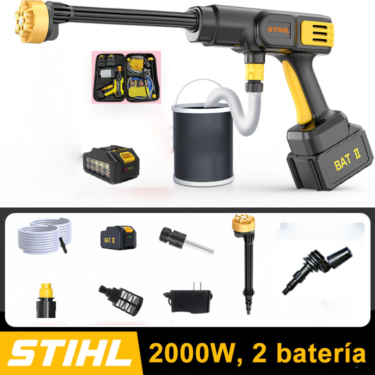 [Pistola inalámbrica de alto voltaje STIHL] Alta potencia de 2000 W/alcance de hasta 30 metros - duración de la batería de hasta 18 horas (2 baterías)