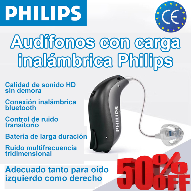[Philips] Audífono inteligente Bluetooth XTM P8, reducción de ruido dual, 48 canales, adecuado para pacientes con pérdida auditiva leve a moderada (audífono monoaural)