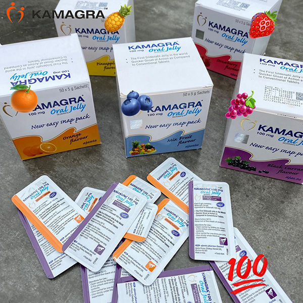 Kamagra Oral Gel [Pago contra reembolso, Envío a domicilio gratuito, Entrega al cliente discreta y confidencial] - 1 Caja de Kamagra Oral Gel [100 mg × 50 Bolsitas] por solo 54 € - Mezcla de todos los sabores.